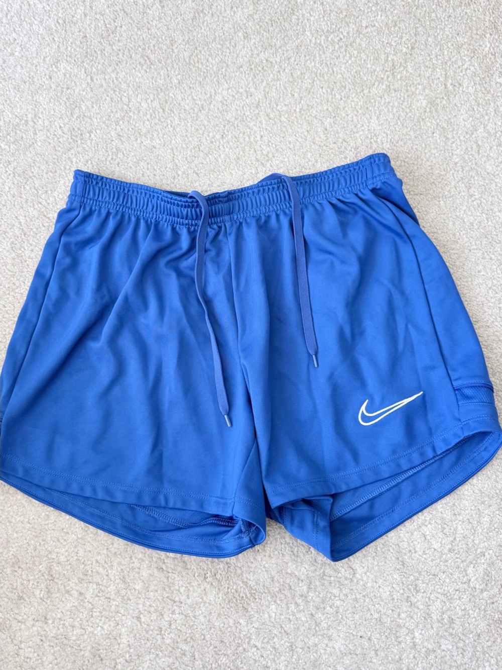 Nike dri-fit Royal Blue Women's Athletic Shorts with White Swoosh